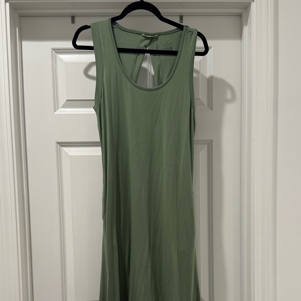Cuddl Duds Olive Green Sleeveless Midi Dress